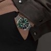 Seiko 5 Sports GMT automatic watch SSK035K1 green dial steel. bracelet