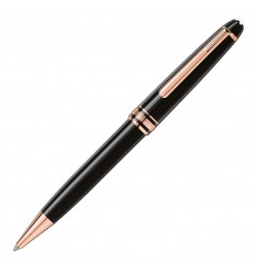 Bolígrafo Montblanc Meisterstück chapado oro rosa resina negra 132488