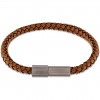 Calvin Klein men's brown leather bracelet steel buckle 35100046