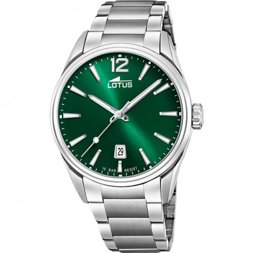Lotus Minimalist men's watch green dial steel bracelet 18692/4