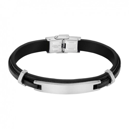 Pulsera Lotus Style Men Basic LS2400-2/1 piel negra placa de acero