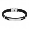 Lotus Style Basic men bracelet LS2400-2/1 black leather steel plate