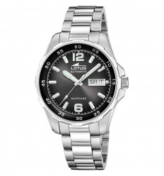 Lotus automatic Kosm men's watch black dial 18997/4 steel bracelet