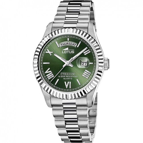 Lotus Freedom men's watch green dial stainless steel bracelet 18854/3