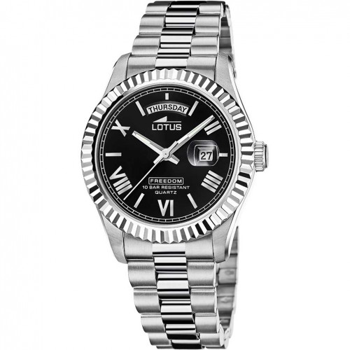 Lotus Freedom men's watch black dial stainless steel bracelet 18854/4