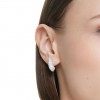 Arracades Sublima Swarovski perla de vidre blanc bany rodi 5692107