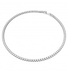 Collar Matrix Tennis Swarovski talla redonda blanco baño de rodio 5681796