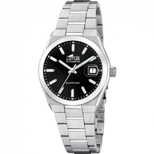 Reloj Lotus automático 18996/5 hombre esfera negra correa acero