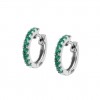 Lotus Silver Colors hoop earrings with green zirconia LP1993-4/2