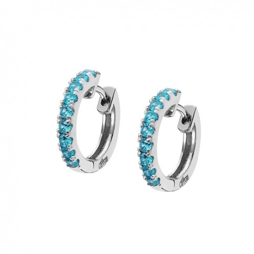 Pendientes aro Lotus Silver Colors con circonitas azules LP1993-4/3