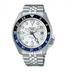 Reloj Seiko 5 Sports GMT automático acero SSK033K1 esfera blanca
