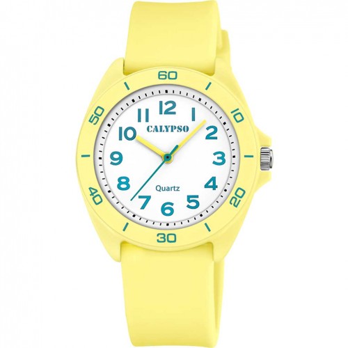 Reloj Calypso Junior Collection en color amarillo y esfera blanca K5833/1