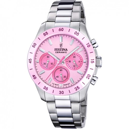 Rellotge Festina Ceramic home esfera rosa braçalet acer F20693/2