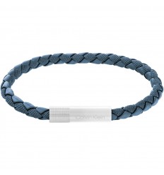 Pulsera Calvin Klein Velocity hombre piel azul y acero 35100026