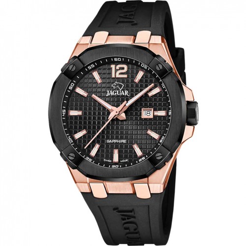 Reloj Jaguar Diplomatic hombre J1013/1 esfera negra correa caucho negra