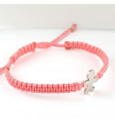 Braçalet Plata Macrame Rosa Inson nen BR509IN01
