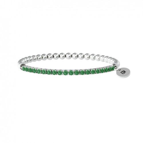 Kidult elastic wish bracelet green synthetic emeralds 732207