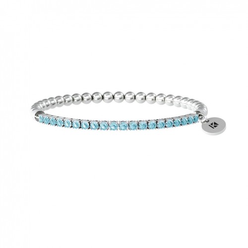 Pulsera elástica deseos Kidult esferas y zircones azules 732208