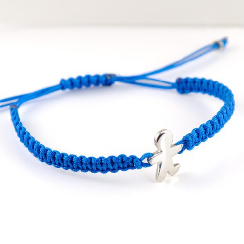 Pulsera Plata Macrame azul turquesa Inson BR511IN01