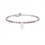 Pulsera ajustable Kidult piedras rosa y viola colgante corazón 732322