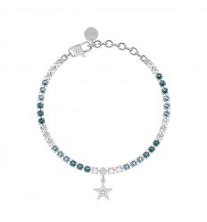 Pulsera tenis Kidult piedras azules y verdes colgante estrella 732323