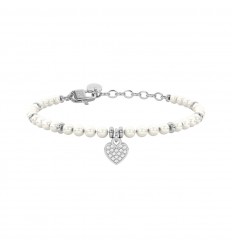 Pulsera Kidult colgante corazón con cristales y perlas 732334