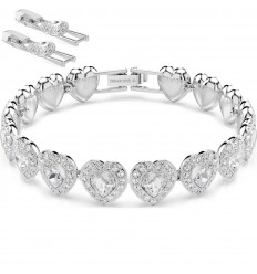 Pulsera Tennis Swarovski Ariana Grande corazón blanco rodio 5720860