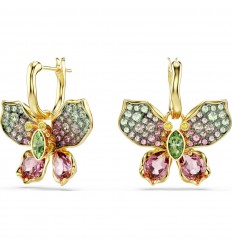Swarovski Idyllia earrings butterfly multi-colored gold plated 5709953
