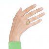 Anell obert Swarovski Idyllia talles mixtes flor verd bany to or
