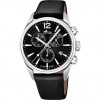 Reloj Lotus Chrono hombre esfera negra correa piel negra 18691/3