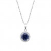 Collar Lotus Silver Colors colgante circular circonita azul LP3790-1/1