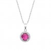Collaret Lotus Silver Colors penjoll circular circonita rosa LP3790-1/2