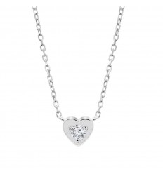 Collaret Essentials amb cor de Lotus Silver circonita blanca LP3849-1/1