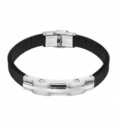 Polsera Lotus Style LS2455-2/1 Men in Black acer i cautxú negre