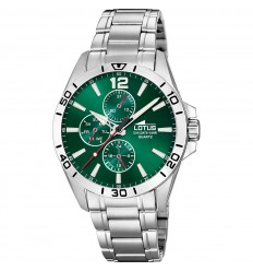 Reloj Lotus de hombre Multifunción 18812/7 esfera verde brazalete acero