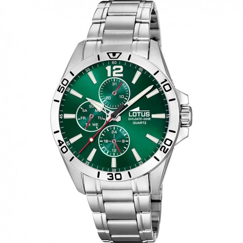 Reloj Lotus de hombre Multifunción 18812/7 esfera verde brazalete acero