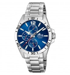 Reloj Lotus de hombre Multifunción 18812/1 esfera azul brazalete acero