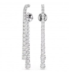 Swarovski Matrix long earrings round cuts white rhodium plated 5709257