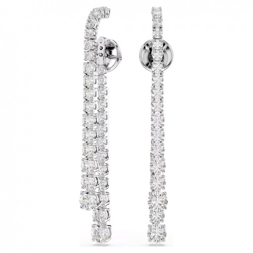 Swarovski Matrix long earrings round cuts white rhodium plated 5709257