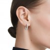 Matrix Swarovski pearl crystal white rhodium plated hoop earrings 5709256