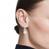 Matrix Swarovski pearl crystal white rhodium plated earrings 5691716