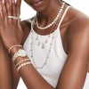 Collar Tennis Swarovski Una Angelic t. redonda blanco tono oro 5720505