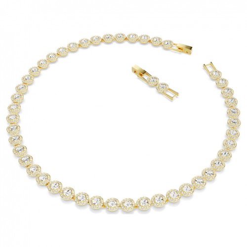 Collar Tennis Swarovski Una Angelic t. redonda blanco tono oro 5720505