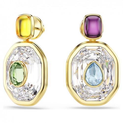 Pendientes Chroma Swarovski octogonal multicolor baño tono oro 5705582