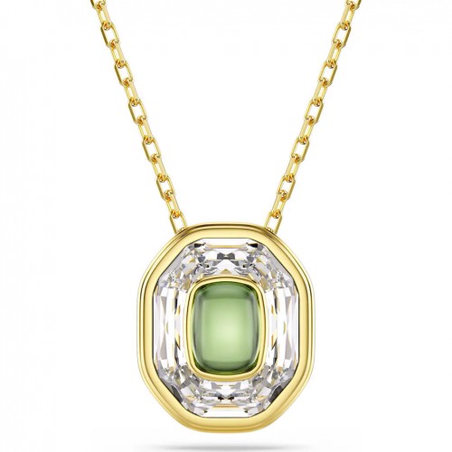 Swarovski Chroma octogonal green crystal gold tone plated 5705580