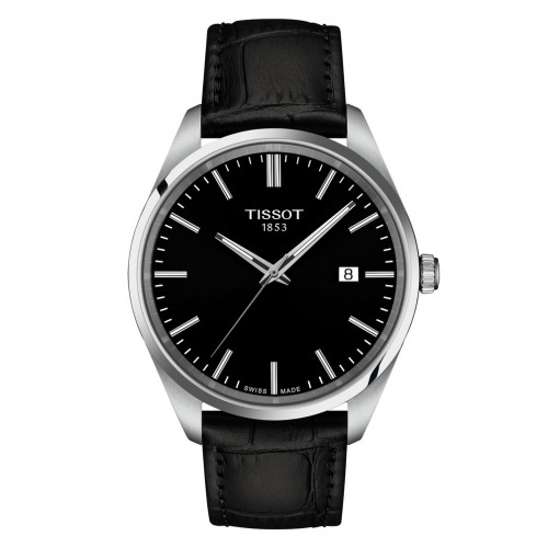 Rellotge Tissot PR100 quars esfera negra corretja cuir T1504101605100