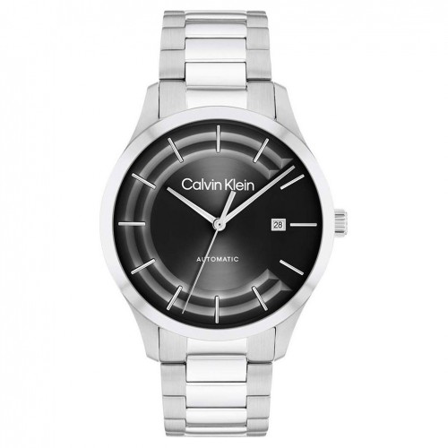 Calvin Klein Iconic automatic watch black silver 25300021 steel strap