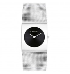 Reloj Calvin Klein Pulse caja cuadrada acero plata esfera negra 25100061