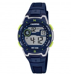 Calypso Digital Crush watch K5853/3 blue color rubber strap