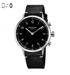 Reloj conectado Kronaby Nord 41mm S3126/1 esfera negra correa de piel color negro